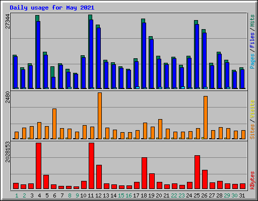 Daily usage for May 2021