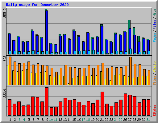 Daily usage for December 2022