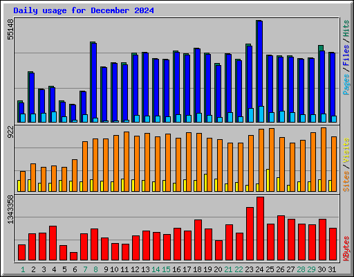 Daily usage for December 2024