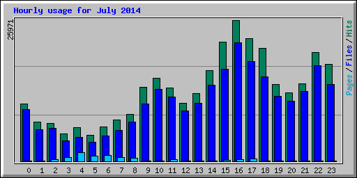 Hourly usage for July 2014