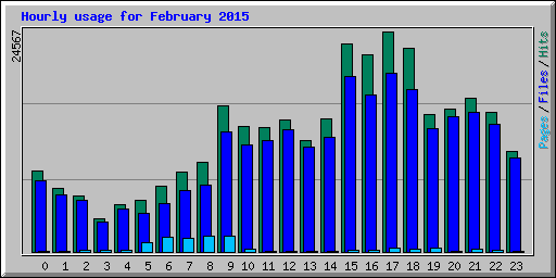 Hourly usage for February 2015