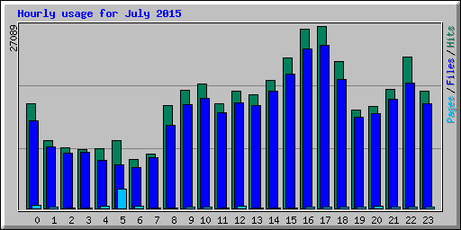 Hourly usage for July 2015