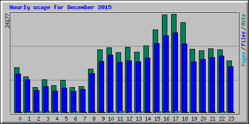 Hourly usage for December 2015