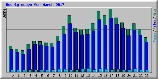 Hourly usage for March 2017