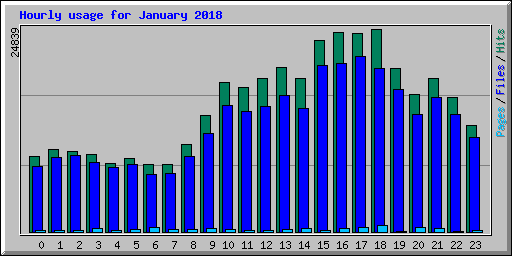 Hourly usage for January 2018