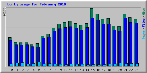 Hourly usage for February 2019