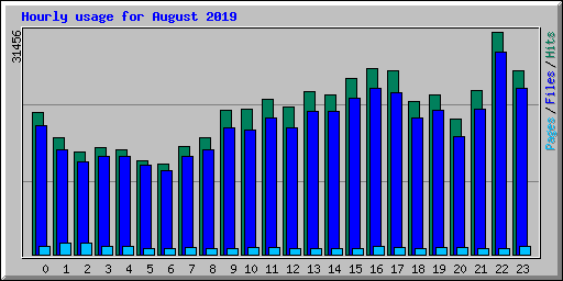 Hourly usage for August 2019