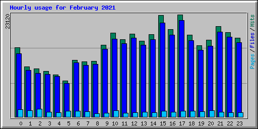 Hourly usage for February 2021