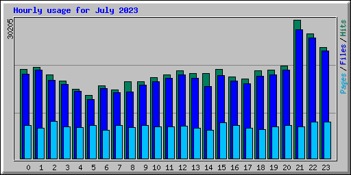 Hourly usage for July 2023