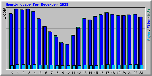 Hourly usage for December 2023