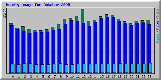 Hourly usage for October 2025